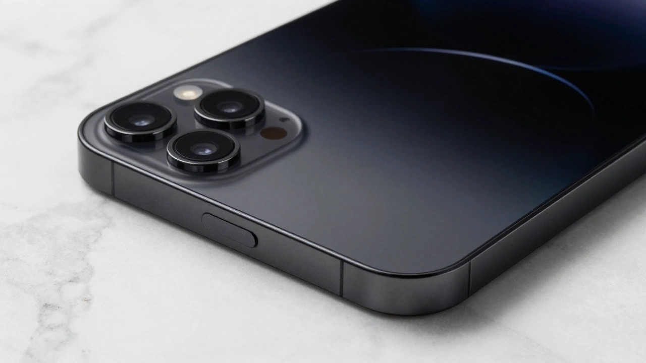 iPhone 17 Air black color back panel and camera plateau detailed view