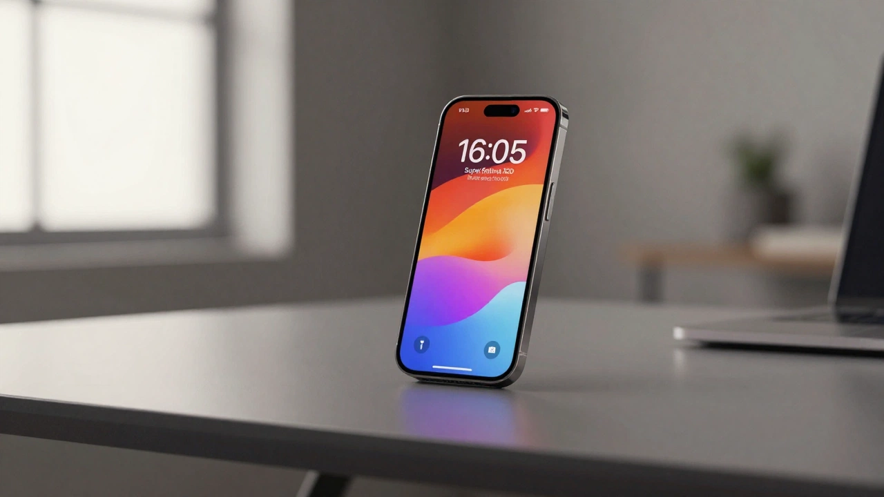 iPhone 17 Air 6.5 inch OLED display showing vibrant colors and brightness