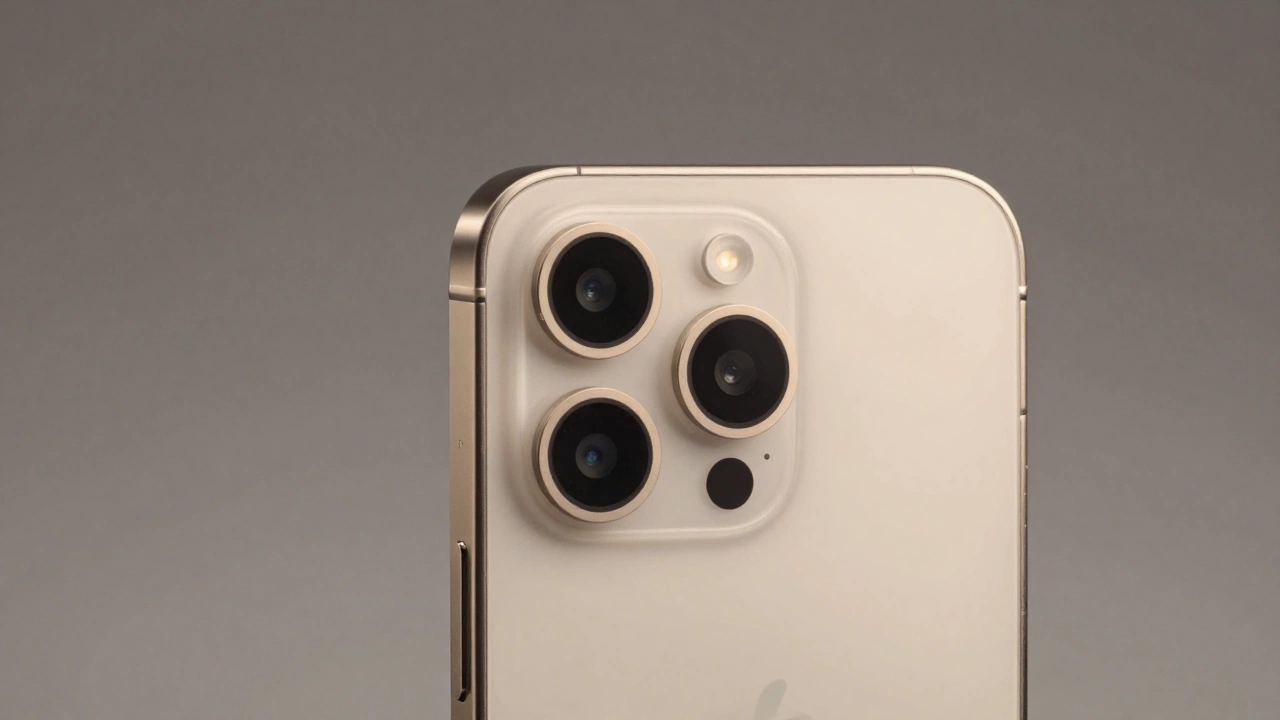 Closeup of iPhone 17 Air 48MP Fusion main camera in gold finish