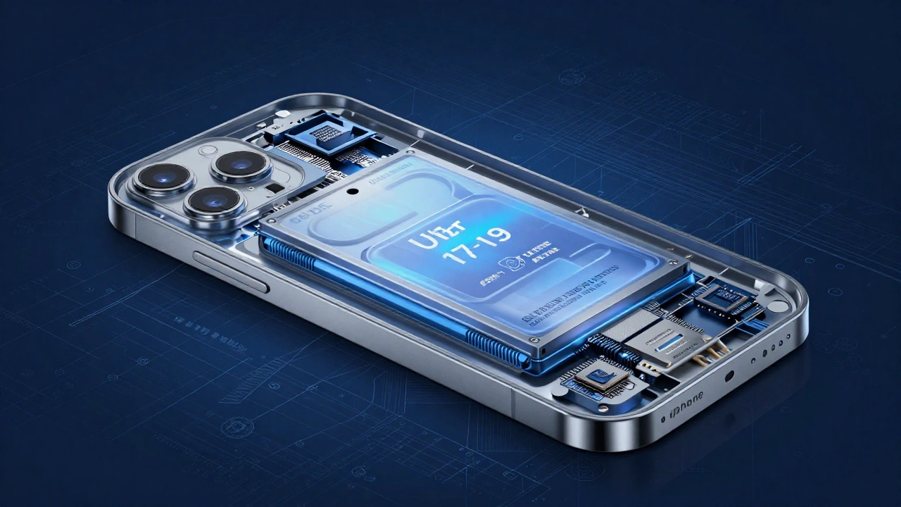 Internal components and chip layout illustration for iPhone 17 Air