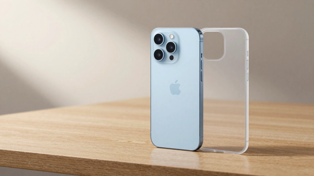 iPhone 17 Air sky blue with matching ultra thin protective case