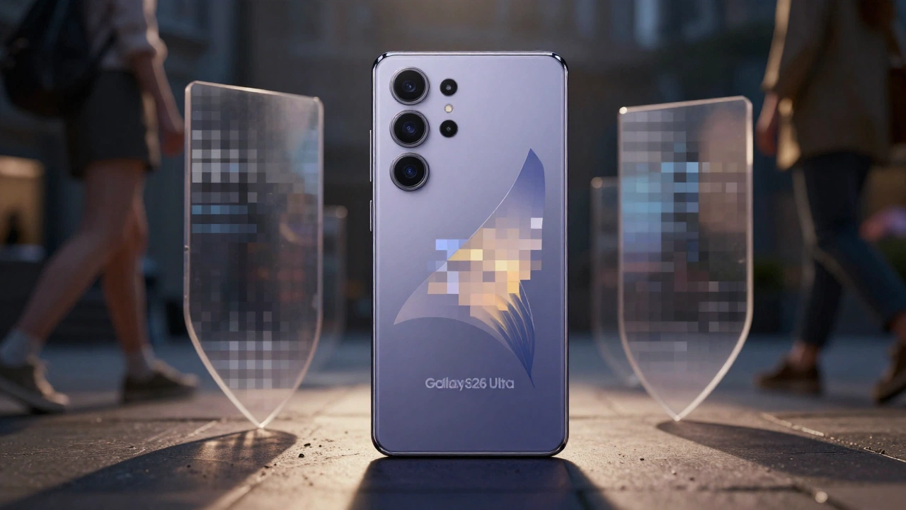 Galaxy S26 Ultra built-in privacy display technology demonstration