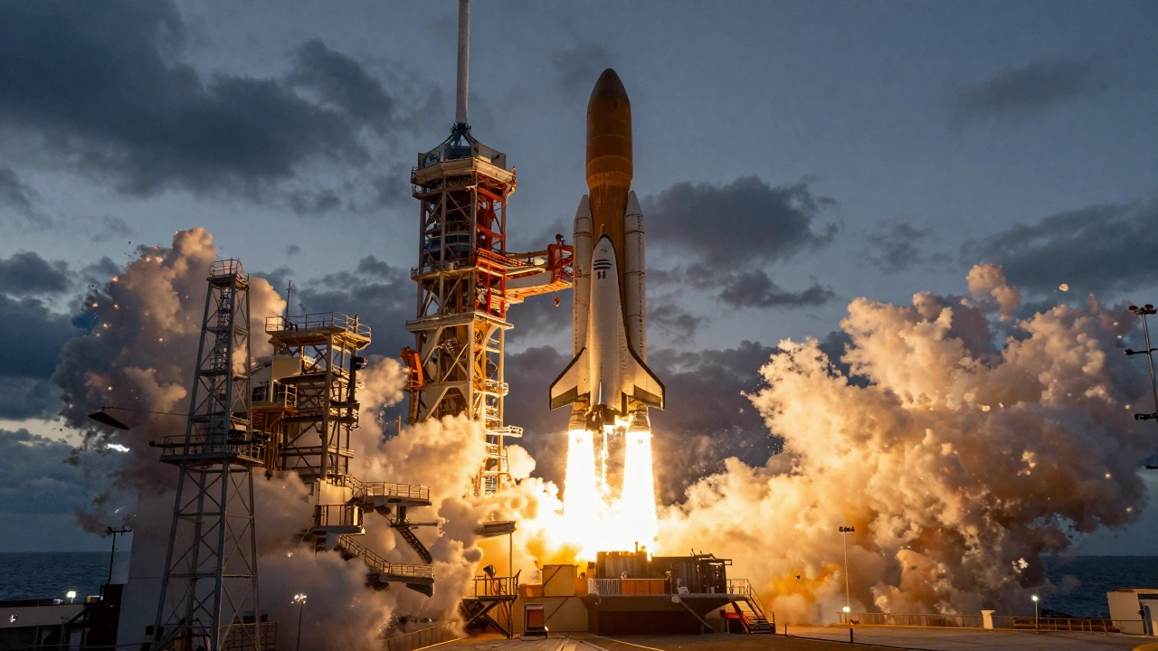 SpaceX Starship Flight 10 launching from Starbase pad with powerful Raptor engines