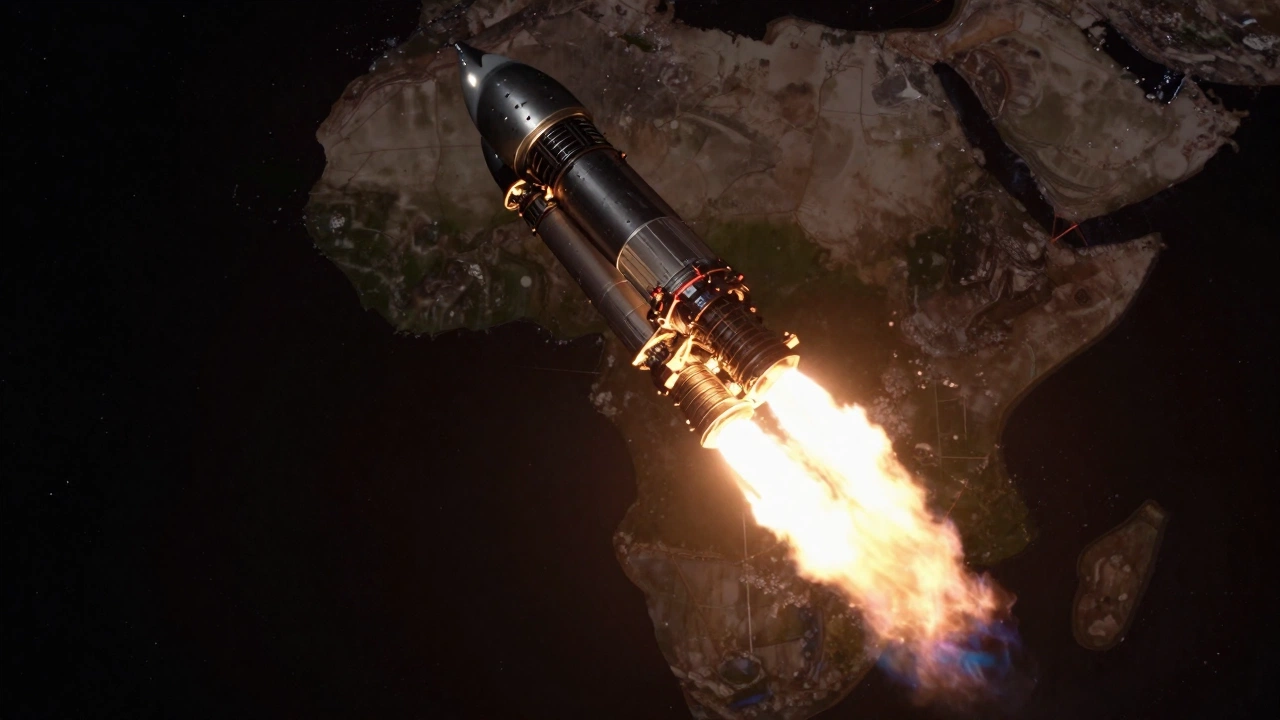 In-space Raptor engine relight demonstration over Africa