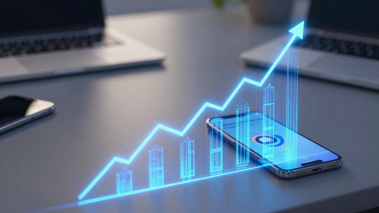 Market growth chart for AI girlfriend apps showing billions in value
