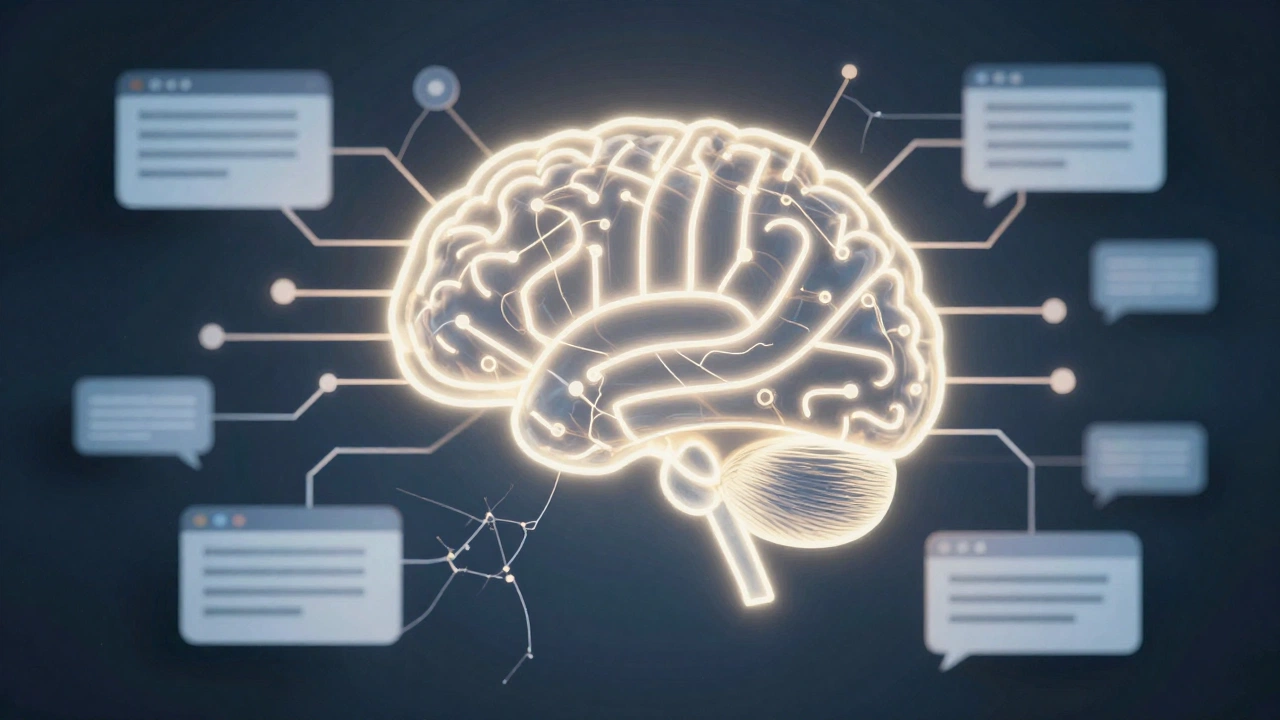 Neural brain circuits showing mental health effects of AI companions