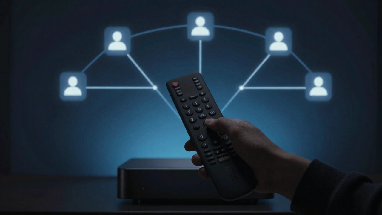 Remote control and streaming barriers symbolizing sharing limits