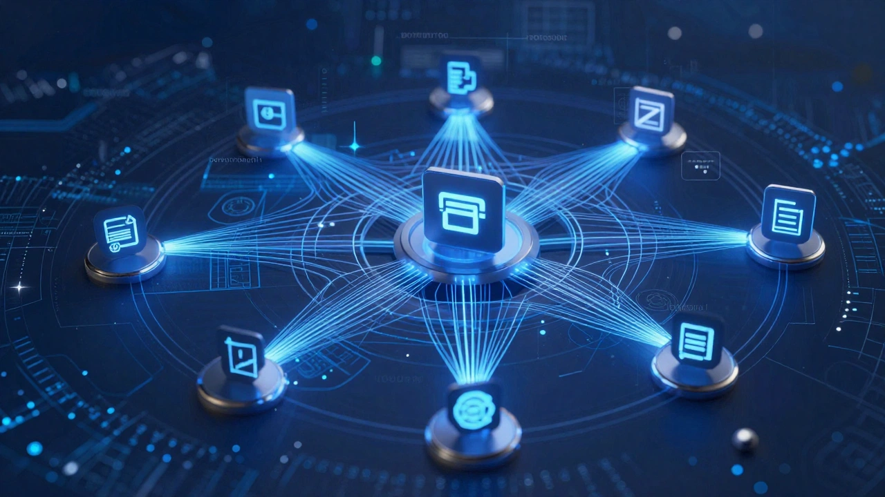 Hybrid AI coding tools stack illustration