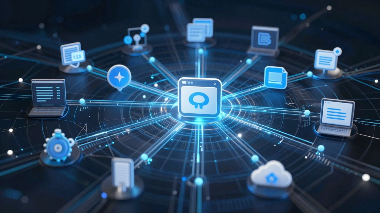 Neural networks connecting AI coding tools and workflows